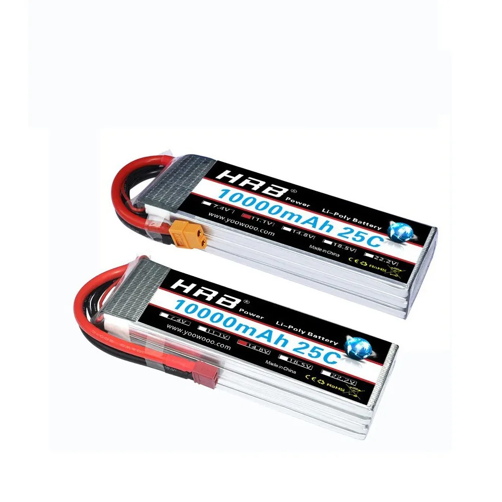 HRB baterai LI-PO 22.2V 10000MAh 2S 3S 4S 5S 6S untuk mobil RC pesawat helikopter bagian Drone