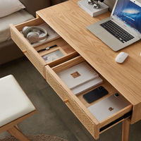 Ensemble de bureau et de chaise simple en bois massif durable de style nordique moderne pour petit appartement, salon et chambre à coucher