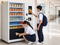 Distributeur automatique de nouilles instantanées, eau chaude après achat, 54 compartiments, écran tactile pour bureau et école