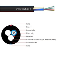 Cable de Fibra Óptica para Exteriores con Certificación ANATEL, GYFFY ASU80 12FO, Monomodo G652D, Revestimiento de PE Negro, FRP, de Fábrica OEM