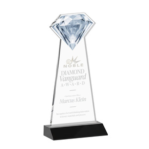 Trofeo de Cristal Transparente Noble Diamond <span class=keywords><strong>Vanguard</strong></span> Award con Base Negra y Logotipo Grabado para Reconocimiento de Innovación Corporativa - Product Image 3