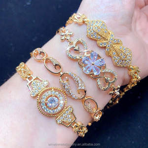 <span class=keywords><strong>Bracelet</strong></span> tendance pour femme en cuivre plaqué <span class=keywords><strong>or</strong></span> 18 carats, avec pendentif papillon trèfle, bijoux en gros, <span class=keywords><strong>bracelet</strong></span> avec charme en zircon diamant - Product Image 4