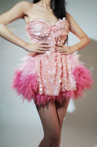 लक्जरी सीक्वल स्ट्रैपलेस स्ट्रैपलेस कॉर्सेट एक लाइन स्कर्ट 2 टुकड़ा सेट महिला जन्मदिन की प्रोम राजकुमारी पोशाक प्रदर्शन - Product Image 5