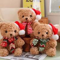 Ensemble de jouets en peluche d'ours de Noël mignons et adorables de haute qualité, jouets en peluche doux, animaux en peluche de plusieurs tailles, jouets pour machine à griffes pour enfants