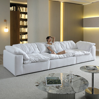 Canapé-Lit Modulable d'Angle en U Nuage Blanc Moderne de Luxe, Canapé Sectionnel