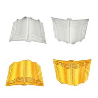 Moule en silicone antiadhésif pour décorations de gâteaux en fondant, décorations de cupcakes, bonbons, chocolat, argile polymère, moule en forme de livre, personnalisé en usine