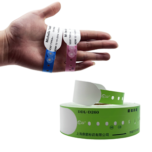 בית חולים רול ישיר הדפסת בית חולים מבוגרים חולה צמידי תרמית להדפסה זיהוי צמיד עם ברקוד - Product Image 1