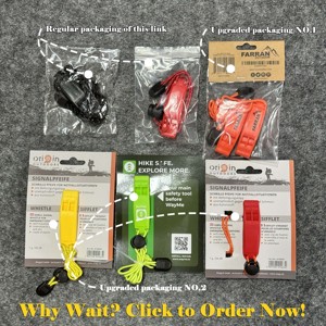 Silbato DE SEGURIDAD DE EMERGENCIA naranja fuerte de alto volumen de 120dB con cordón para supervivencia marina al aire libre logotipo personalizado OEM al por mayor - Product Image 3