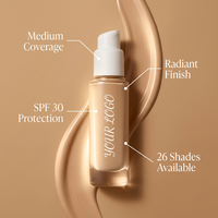 Fond de Teint Liquide Professionnel 30ml avec Flacon Pompe – Haute Pigmentation, Base Impeccable, Maquillage de Base, Kit Marque Privée