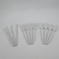 Ensemble de couverts CPLA compostables et biodégradables, vaisselle écologique, fourchette, couteau, cuillère pour les voyages
