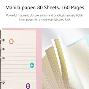 Custom Promotional <b>Planner</b> <b>Work</b> Agenda Loose Leaf A5/A6 Macaron Color PU Leather Cover Card Holder Budget Saving Business - Product Image 6