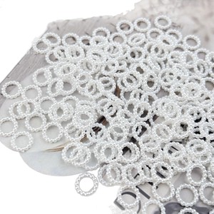 Círculo de perlas blancas de 10 mm, acrílico, para manualidades, decoración de fundas de teléfono, arte de uñas y horquillas para el cabello. - Product Image 5