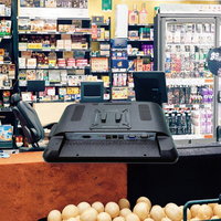 Système de point de vente à condensateur tactile de 15 pouces pour les restaurants et les supermarchés avec Win7/Win10 OS et compatibilité de bureau