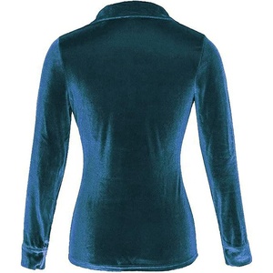 Camicette in Raso Bordeaux da Donna, Camicia in Velluto, Top in Velour Liscio, Tunica Autunno Inverno, Abbigliamento Retrò, Camicie Vintage - Product Image 6