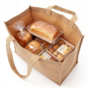 Custom Printed Cork Shopping <strong>Bag</strong> with Logo Zipper Closure Reusable Foldable Eco-Friendly Tote Grocery &amp; Retail Gift <strong>Bag</strong> - Product Image 5