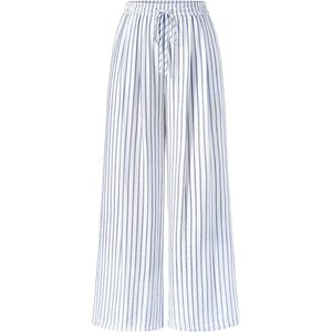 Pantalones anchos para mujer, cintura elástica, tiro alto, ligeros, informales, transpirables, estilo palazzo, para estar en casa - Product Image 1
