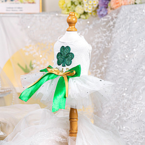 PETCIRCLE Ropa para Mascotas Primavera/Verano - Trajes para Perros y Gatos - Falda de Tul con Diseño de Trébol - Product Image 4