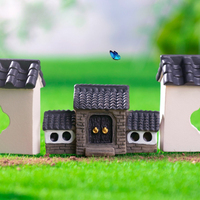 Figur Pintu Rumah Resin Mini untuk Lanskap Mikro Taman Peri DIY Bonsai Terarium dan Dekorasi Pot Bunga