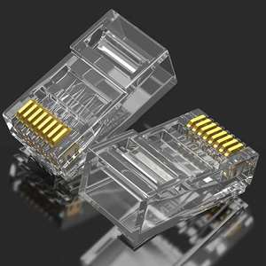 <b>Rj45</b> Ethernet Connector 8p8c 8-Core Network Plug For Cat5 <b>Cable</b> - Product Image 1
