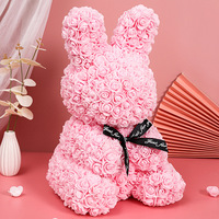2026 Kedatangan Baru Eternal PE Rose Rabbit dengan Kotak Hadiah Hadiah Hari Valentine Bunga Mawar Buatan Tangan Hadiah Hari Ibu