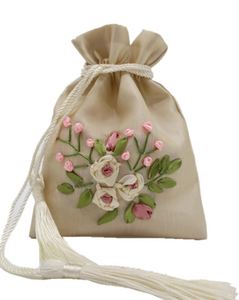 Sacs en coton à cordon de serrage, broderie en coton à cordon de serrage - Product Image 1