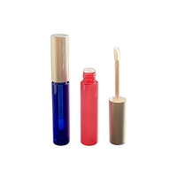 Tube à lèvres vide rond de 6 ml, emballage cosmétique en plastique personnalisé avec logo, tube à gloss