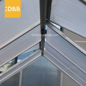 <span class=keywords><strong>Vente</strong></span> directe d'usine 6Ft Garden Gable Greenhouse Walk-In Polycarbonate Vitrage Porte coulissante simple Cadre en aluminium Serre - Product Image 3