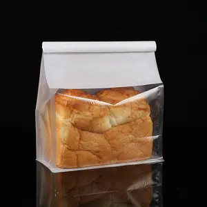 Sacchetto di imballaggio sacchetti di carta per pane da forno sacchetto per finestra Bosheng Zip sacchetto di carta Kraft accetta pane pagnotta Bagel bruno riciclabile