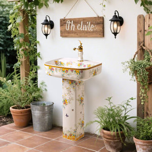 Lavabo a <span class=keywords><strong>colonna</strong></span> monoforo da esterno per cortile, giardino, balcone, <span class=keywords><strong>bagno</strong></span> verticale - Product Image 1