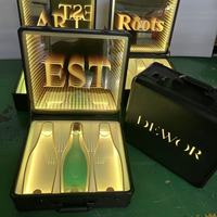 Valise de présentation de bouteilles VIP en acrylique avec éclairage LED, porte-bouteilles avec serrure, pour billets de banque en dollars américains