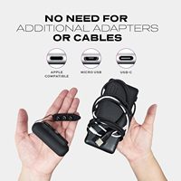 Batterie externe portable 3000 mAh mini capsule sans fil, charge rapide extérieure, micro USB 10W, 3 câbles de connexion