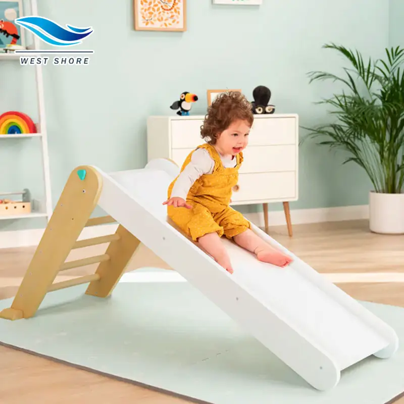 幼児の遊び場用の屋内および屋外の自立型スライド用のキッズ木製スライドスリッピングスライドクライマーおもちゃプレイセット