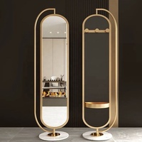 Nouveau style miroir de dressing rotatif intégré avec porte-vêtements et étagère de rangement pour chambre et dortoir