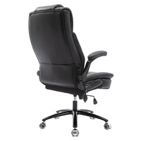 Chaise de bureau moderne à hauteur réglable, rembourrage supplémentaire, ergonomique, dossier haut, robuste, en cuir PU, pivotante, accoudoirs rabattables