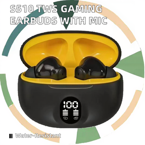 Audífonos Inalámbricos S510 895B, Audífonos para Juegos con Indicador LED de Batería, Audífonos de Estudio Resistentes al Agua con Micrófono, Bajos Potentes y Estuche de Carga - Product Image 2