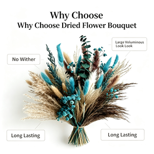 Ramo de Flores Secas Naturales Multitono de Hierba de Pampas, <span class=keywords><strong>Eucalipto</strong></span> y Rosa, Decoración de Mesa para Bodas Estilo Rústico, Accesorio para Fotografí<span class=keywords><strong>a</strong></span> - Product Image 4