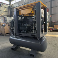 Kompresor Udara Sekrup Stasioner Berpendingin Udara AC Harga Pabrik 125psi Tekanan Tinggi 22kw 30Hp 500L Tanpa Oli dengan Tangki
