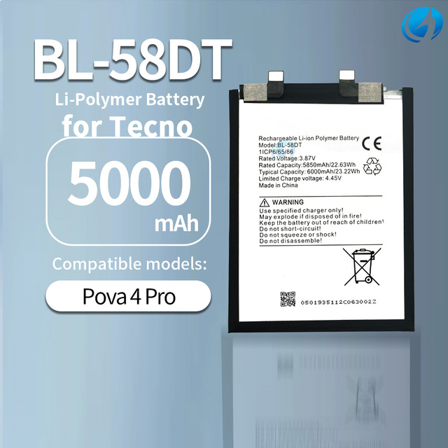 New Original Genuine Capacity BL-58DT Phone Battery for Tecno Pova 4 Pro Original Lithium-ion Batteries