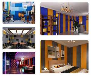 Panneaux acoustiques en polyester autocollants écologiques modernes, épaisseur et couleur personnalisables, design décoratif 3D - Product Image 6