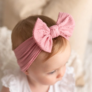 Cute Bow Children Unisex <strong>Baby</strong> <strong>Headband</strong> Turban Soft Elastic Nylon Newborn Hair Accessories - Product Image 1