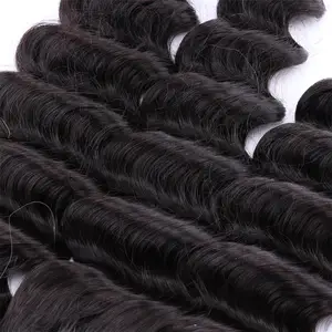 Rohes burmesisches tiefgewelltes menschliches Haar Bündel natürliche Farbe menschliches Haar Fleckenverlängerungen für Schönheit Haarverlängerungen