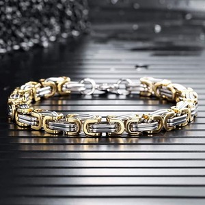 Pulsera de Cadena Bizantina para Hombre, de Acero Inoxidable, Eslabones Gruesos, Estilo Hip Hop, Varios Colores, Joyería Masculina, Venta al Por Mayor - Product Image 3