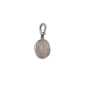 Colgante ovalado de plata de ley S925 con epoxi rosa en forma de espiga de trigo, solitario, para mujer, regalo, joyería - Product Image 5