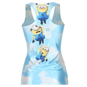 เสื้อกล้ามสำหรับยิมฟิตเนสคุณภาพสูงสำหรับผู้หญิงเสื้อสายเดี่ยวพิมพ์โลโก้ตามสั่งพิมพ์ลายสำหรับฤดูร้อน - Product Image 3