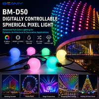 Akıllı LED Piksel Top Lambası 50mm RGB Programlanabilir Küre Lamba IP67 Dış Mekan Renkli Noel Lambası Noel Süsü