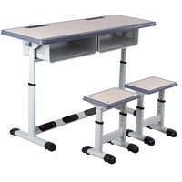 Atosun Mobilier Scolaire de Haute Formation Bureau d'Étude Table Banc Chaises pour Deux Personnes