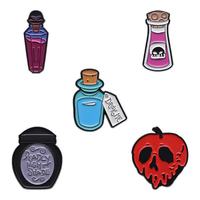 Broche décorative en émail d'anime en forme de lanterne de citrouille, potion magique, fée, pour Halloween, en alliage de zinc, vente en gros