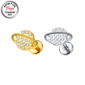 Boucles d'oreilles Freya G23 en titane, clous de tragus à dos plat, labrets, hélix, conch, bijoux de piercing, mode, cœur, flèche, zircon - Product Image 3