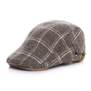 <span class=keywords><strong>Béret</strong></span> en laine mélangée à carreaux pour tout-petits, automne-hiver, casquette rétro britannique à visière pour bébés garçons et filles, assortie au quotidien K17 - Product Image 4