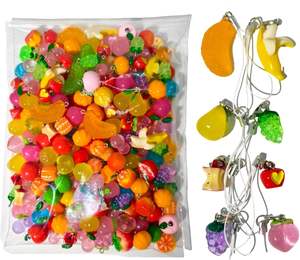 Resin Fruits <strong>Charms</strong> for Children's DIY Jewelry Making Elegant Grape Apple Pendant Accessories Earrings Necklace Great Gift - Product Image 2